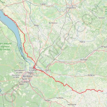 Itinéraire Doudrac - Meschers, distance, dénivelé, altitude, carte, profil, trace GPS