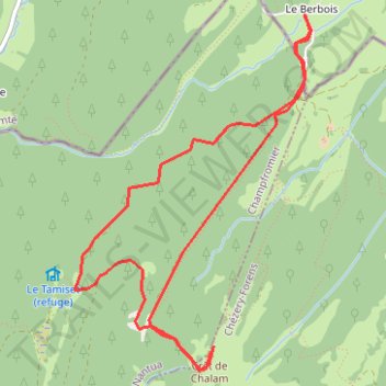 Itinéraire Rando6 le Berbois Borne au Lion Cret de Chalam, distance, dénivelé, altitude, carte, profil, trace GPS