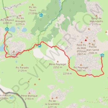 Itinéraire Aspe les ânes - Etape 3, distance, dénivelé, altitude, carte, profil, trace GPS
