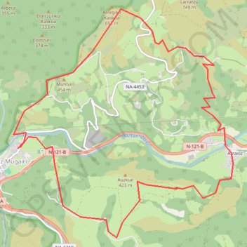 Itinéraire Boucle dans le Baztan, distance, dénivelé, altitude, carte, profil, trace GPS