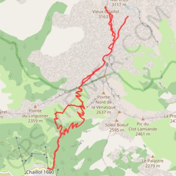 Itinéraire Vieux chaillol, distance, dénivelé, altitude, carte, profil, trace GPS