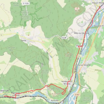 Itinéraire De Onville à Ars-sur-Moselle, distance, dénivelé, altitude, carte, profil, trace GPS