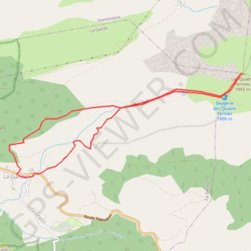 Itinéraire Le Teillon Depuis La Garde, distance, dénivelé, altitude, carte, profil, trace GPS