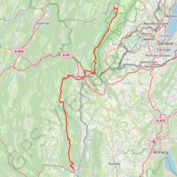 Itinéraire GTJ de Lélex à Culoz (Ain), distance, dénivelé, altitude, carte, profil, trace GPS