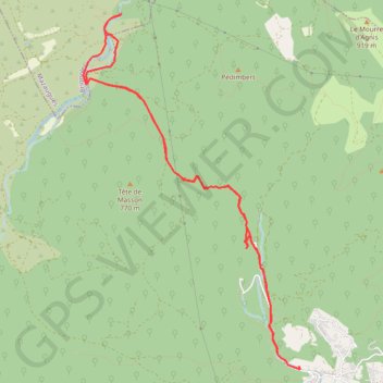 Itinéraire De Signes au Pont du Diable sous les frondaisons, distance, dénivelé, altitude, carte, profil, trace GPS