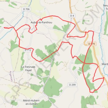 Itinéraire Circuit équestre sur Survie, distance, dénivelé, altitude, carte, profil, trace GPS