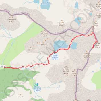 Itinéraire Pic d'Escobes - Andorra, distance, dénivelé, altitude, carte, profil, trace GPS