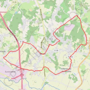 Itinéraire Randonnée de Bouloc à Castelnau-d'Estrétefonds, distance, dénivelé, altitude, carte, profil, trace GPS