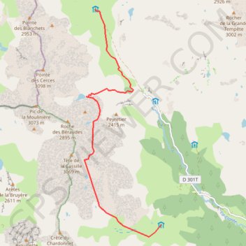 Itinéraire Drayères - le Chardonnet, distance, dénivelé, altitude, carte, profil, trace GPS