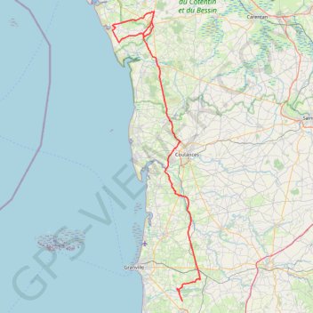 Itinéraire TM2023 Etape 3 SARTILLY - LA HAYE, distance, dénivelé, altitude, carte, profil, trace GPS