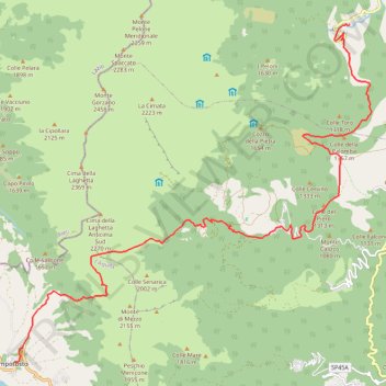 Itinéraire 189 VS Padula - Campotosto, distance, dénivelé, altitude, carte, profil, trace GPS