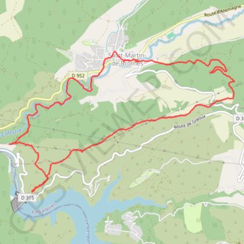 Itinéraire Saint Martin de Brômes, distance, dénivelé, altitude, carte, profil, trace GPS