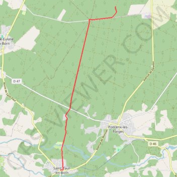 Itinéraire voie-de-soulac-40, distance, dénivelé, altitude, carte, profil, trace GPS