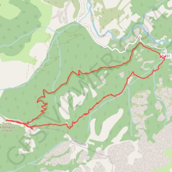 Itinéraire Capu bonassa, distance, dénivelé, altitude, carte, profil, trace GPS