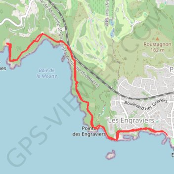 Itinéraire Sentier du Littoral - Bandol - Port d'Alon, distance, dénivelé, altitude, carte, profil, trace GPS