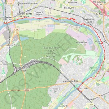 Itinéraire De Conflans à Sartrouville, distance, dénivelé, altitude, carte, profil, trace GPS