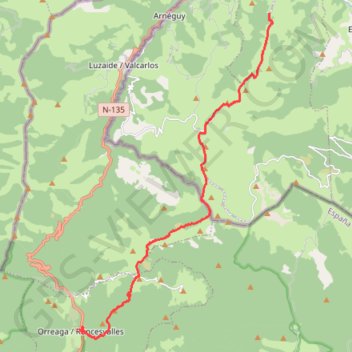Itinéraire Orisson - Roncevaux, distance, dénivelé, altitude, carte, profil, trace GPS