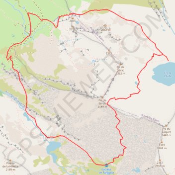 Itinéraire Étang d'Aubé - Pic de Séron, distance, dénivelé, altitude, carte, profil, trace GPS