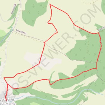 Itinéraire Vesaignes le haut du Renard, distance, dénivelé, altitude, carte, profil, trace GPS