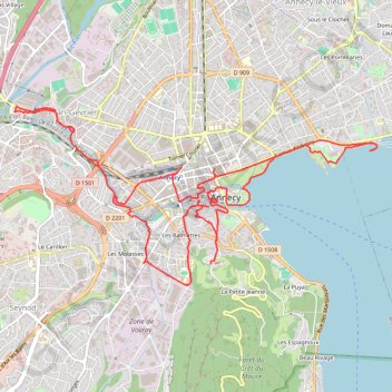 Itinéraire Découverte Annecy insolite, distance, dénivelé, altitude, carte, profil, trace GPS