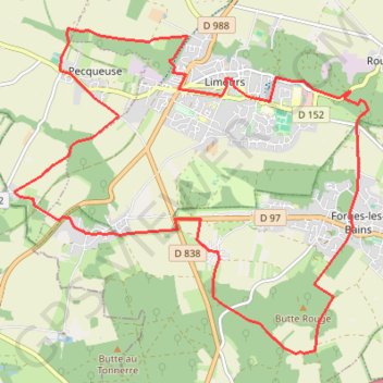 Itinéraire Limours Villevert Pecqueuse Forges les Bains, distance, dénivelé, altitude, carte, profil, trace GPS