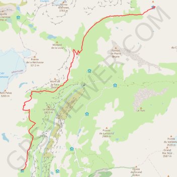 Itinéraire Refuge de la Leisse - Refuge de l'Arpont, distance, dénivelé, altitude, carte, profil, trace GPS