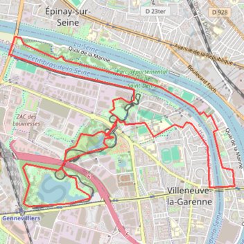 Itinéraire Entre Chanteraine et l'Ile Saint Denis, distance, dénivelé, altitude, carte, profil, trace GPS