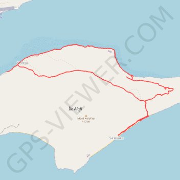 Itinéraire FUTUNA - balade sur l'île d'ALOFI, distance, dénivelé, altitude, carte, profil, trace GPS