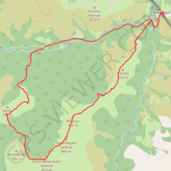 Itinéraire Irubelakaskoa, distance, dénivelé, altitude, carte, profil, trace GPS