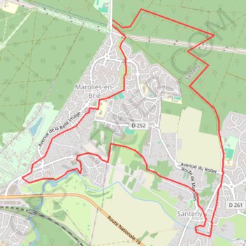 Itinéraire Rando à Marolles en Brie 94440, distance, dénivelé, altitude, carte, profil, trace GPS