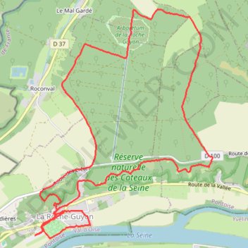 Itinéraire La roche guyon, distance, dénivelé, altitude, carte, profil, trace GPS