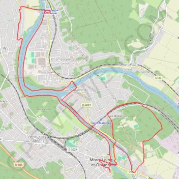 Itinéraire Moret-sur-Loing, distance, dénivelé, altitude, carte, profil, trace GPS