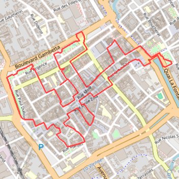 Itinéraire Parcours des Chats à Troyes, distance, dénivelé, altitude, carte, profil, trace GPS