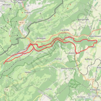 Itinéraire Orbe-vallorbe-orbe, distance, dénivelé, altitude, carte, profil, trace GPS