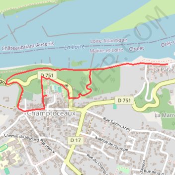 Itinéraire Sentier contes et légendes - Champtoceaux, distance, dénivelé, altitude, carte, profil, trace GPS