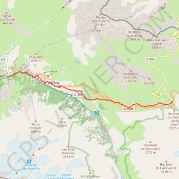 Itinéraire uDJ8x, distance, dénivelé, altitude, carte, profil, trace GPS