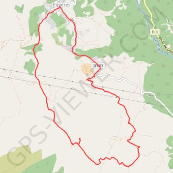 Itinéraire Circuit de Cipières, distance, dénivelé, altitude, carte, profil, trace GPS