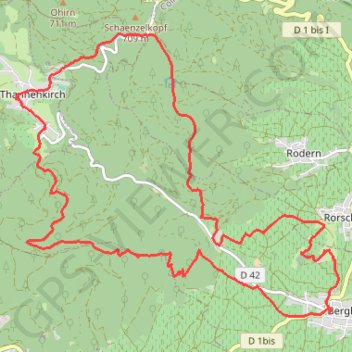 Itinéraire Bergheim, Thannenkirch, distance, dénivelé, altitude, carte, profil, trace GPS