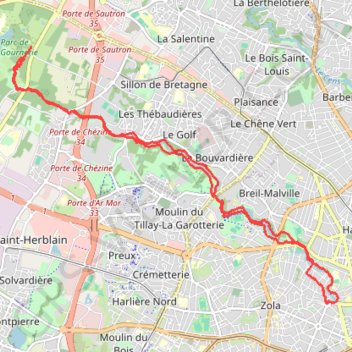 Itinéraire La Chezine Gournerie - Canclaux, distance, dénivelé, altitude, carte, profil, trace GPS