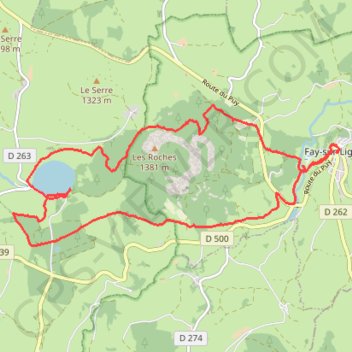 Itinéraire Lac de Saint-Front depuis Fay-sur-Lignon, distance, dénivelé, altitude, carte, profil, trace GPS