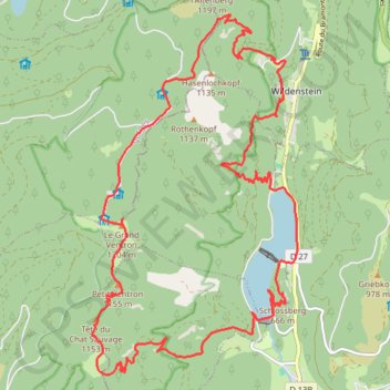 Itinéraire 2023-02-25 FR Le Grand Ventron – Stausee Kruth-Wildenstein L..., distance, dénivelé, altitude, carte, profil, trace GPS