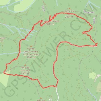 Itinéraire Circuit du Tournairet, distance, dénivelé, altitude, carte, profil, trace GPS