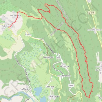 Itinéraire Mont de la Charvaz en traversée depuis Billième, distance, dénivelé, altitude, carte, profil, trace GPS