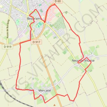 Itinéraire Le chemin du blanc miroir - Beaurains, distance, dénivelé, altitude, carte, profil, trace GPS