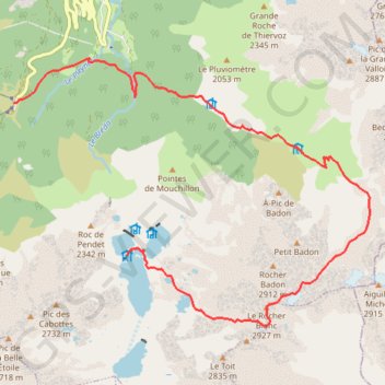 Itinéraire Le rocher Blanc, distance, dénivelé, altitude, carte, profil, trace GPS