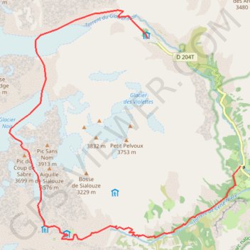 Itinéraire Coup de Sabre, distance, dénivelé, altitude, carte, profil, trace GPS