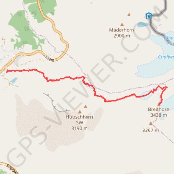 Itinéraire Breithorn, distance, dénivelé, altitude, carte, profil, trace GPS