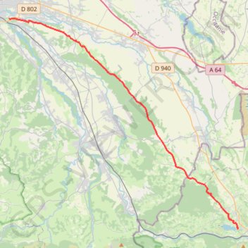 Itinéraire De Pau à Lourdes par les chemins, distance, dénivelé, altitude, carte, profil, trace GPS