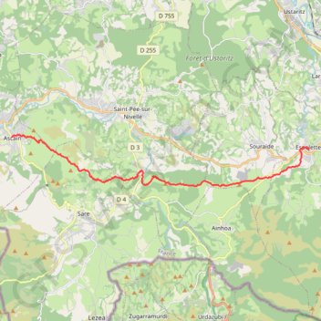 Itinéraire 2022-08-18 de 06h5259 a 11h4430 - Rando Espelette à Ascain - GT820, distance, dénivelé, altitude, carte, profil, trace GPS