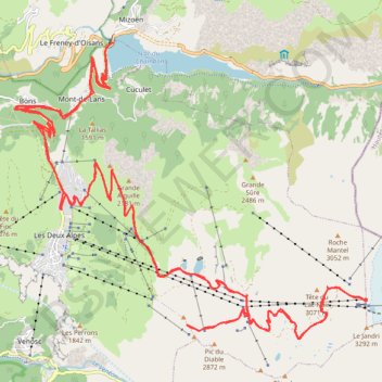 Itinéraire Balade en Oisans, distance, dénivelé, altitude, carte, profil, trace GPS